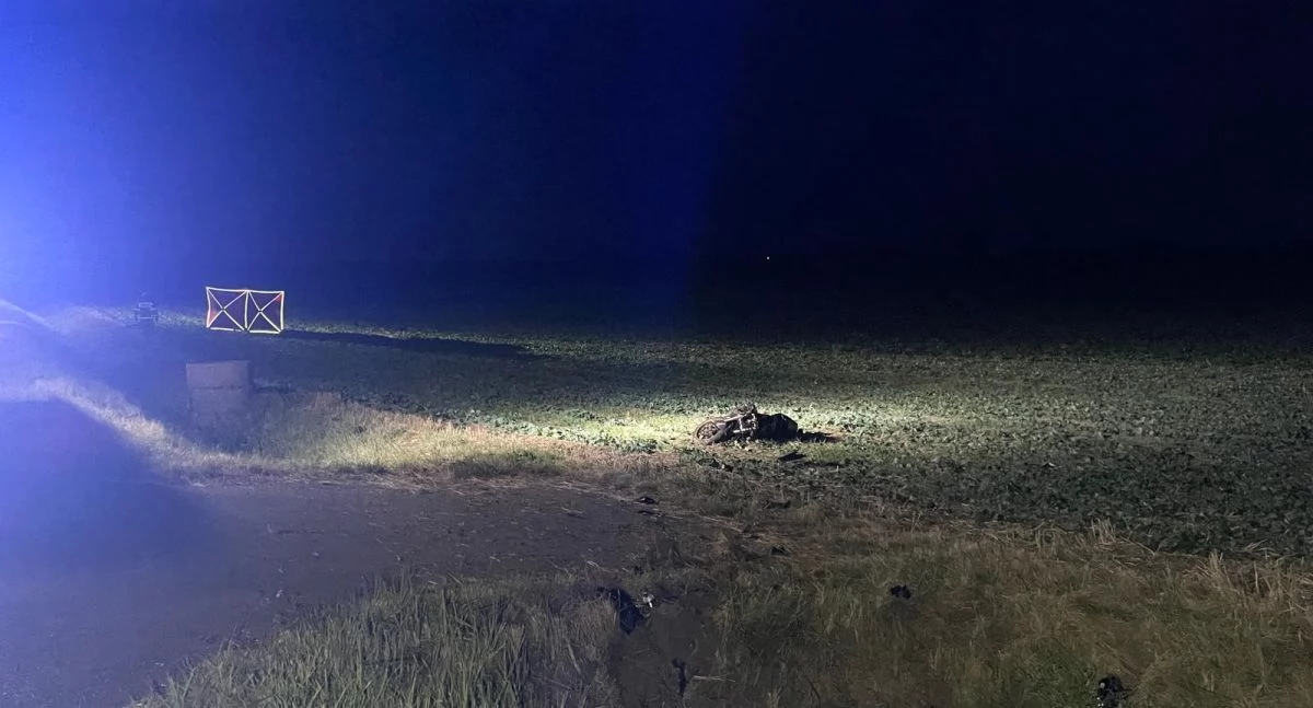 Tragiczny wypadek. Motocyklista uderzył w przydrożny przepust