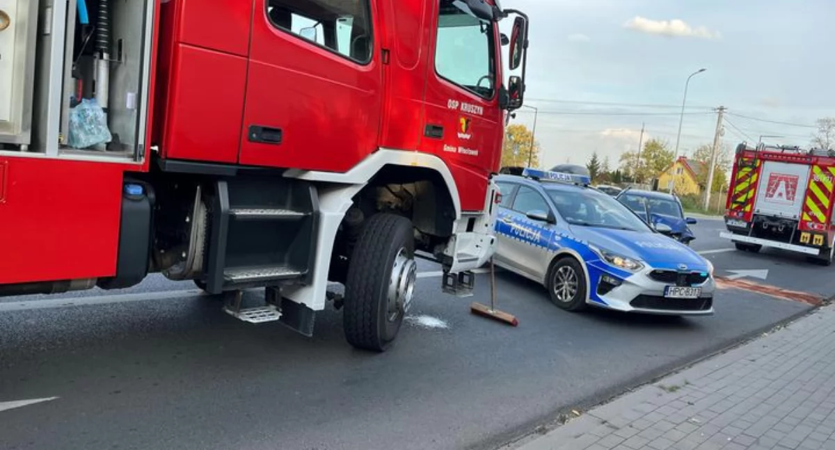 Wypadek w Kruszynie. Zderzyły się dwa samochody 