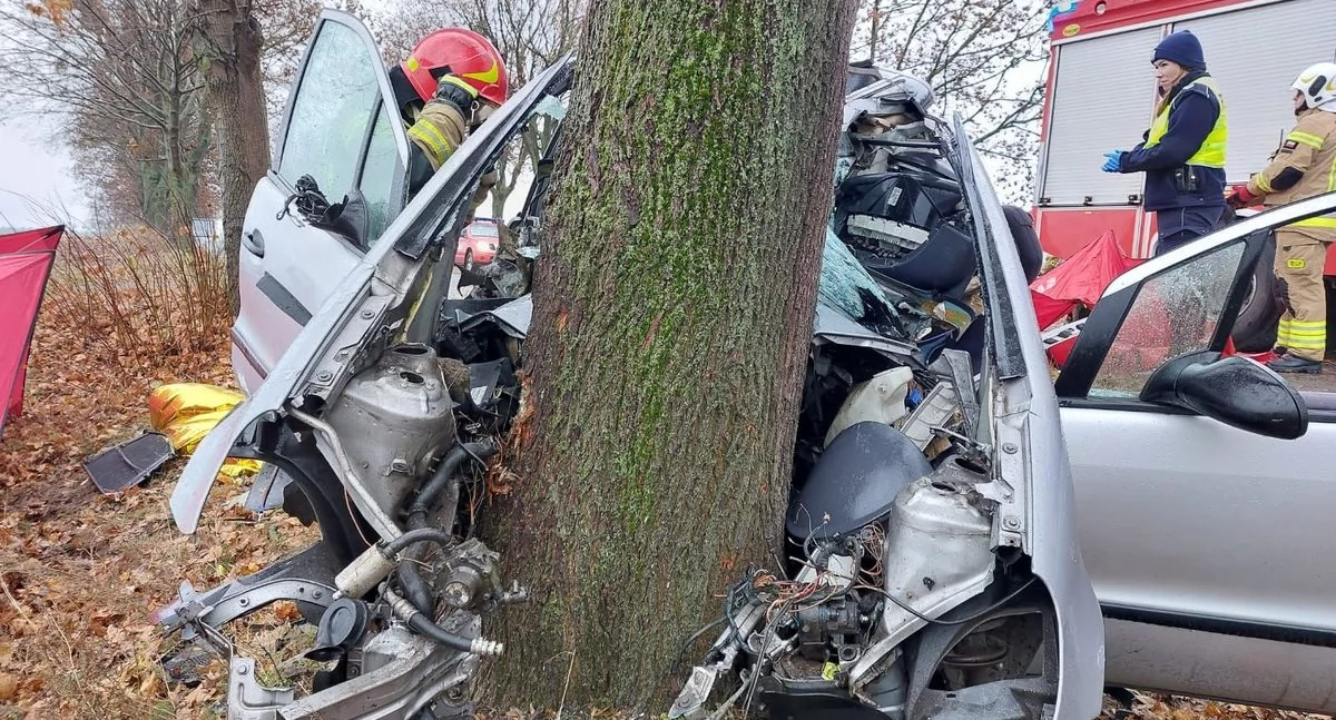 Mercedes uderzył w drzewo. Nie żyje 44 latek