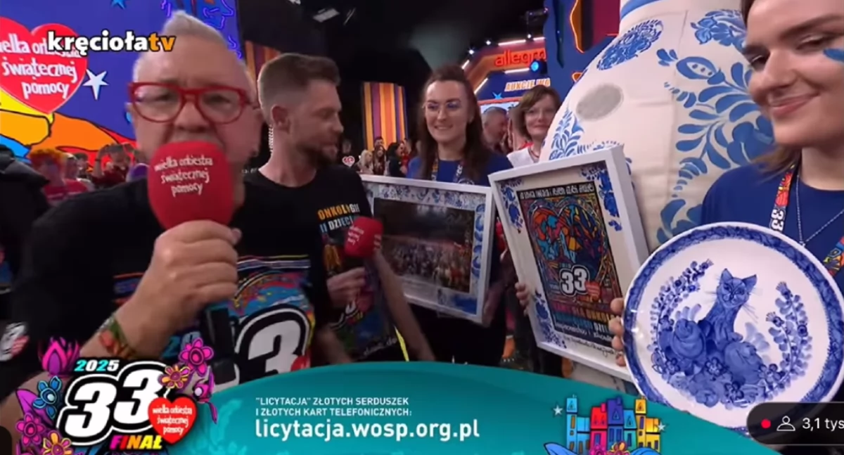Włocławski fajans zachwycił Warszawę podczas Finału WOŚP na antenie telewizji