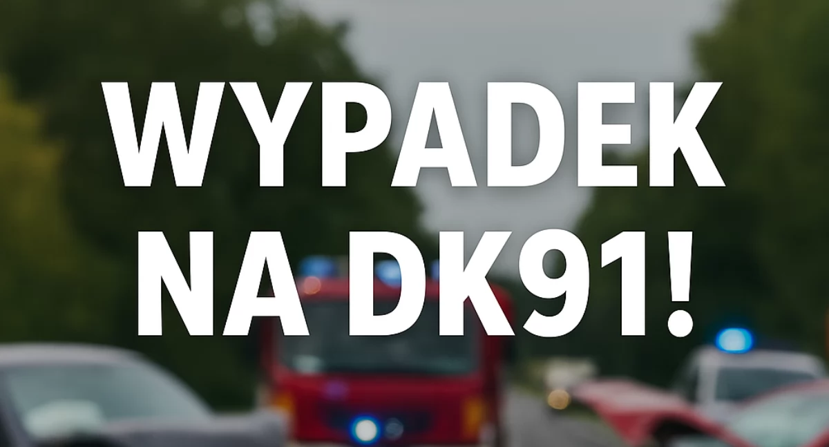 Wypadek na DK91 pod Włocławkiem – dwa auta zderzyły się na ruchliwej trasie. Utrudnienia w ruchu!