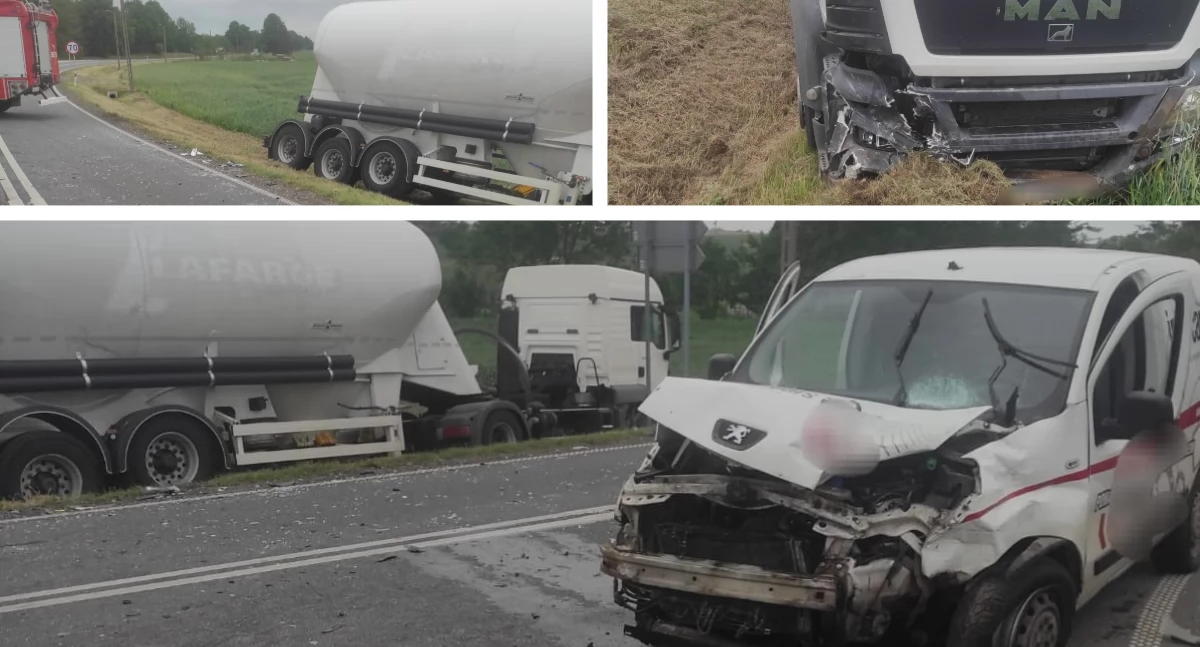 Zderzenie ciężarówki z osobówką w gminie Baruchowo. Jedna osoba w szpitalu