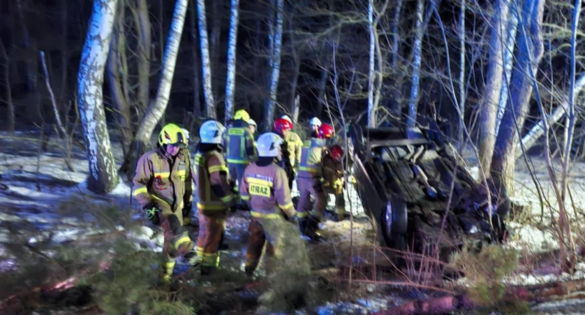 Wypadek pod Włocławkiem. Samochód wypadł z drogi na DK 62