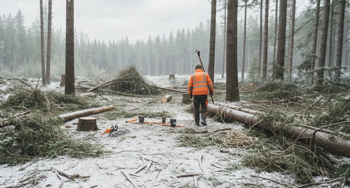 Wypadek podczas prac leśnych w regionie