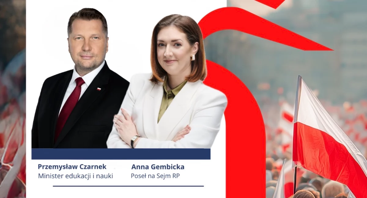 Przemysław Czarnek i poseł Anna Gembicka w Choceniu. Zapraszają do rozmowy o przyszłości Polski