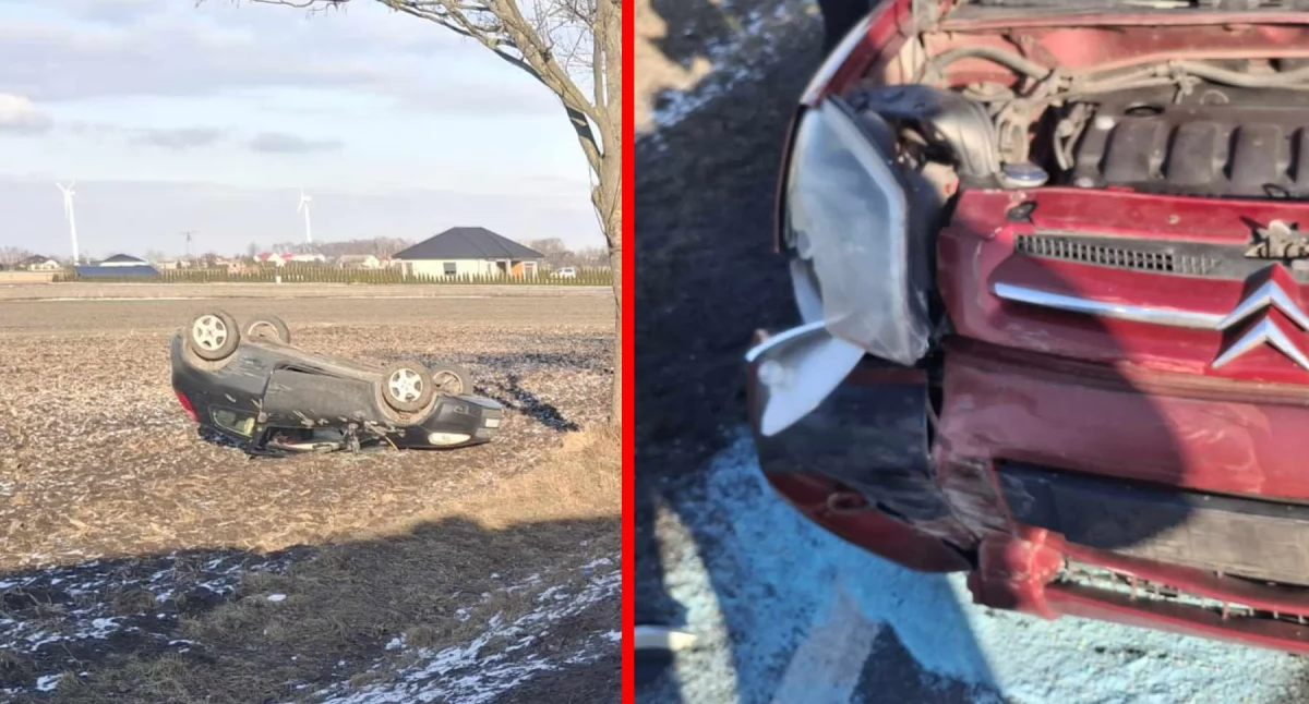 Dachowanie na DK62 w Radziejowie. Trzy auta zderzyły się na Płowieckiej