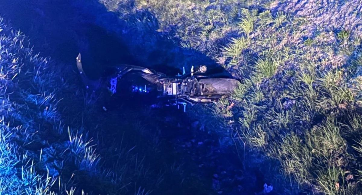 Wypadek regionie. Motocyklista wpadł do rowu