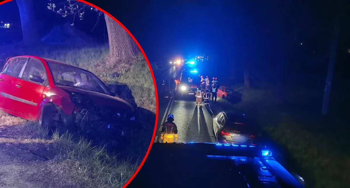 20-latek wypadł z drogi w Bogucinie. Ford w rowie, trzy osoby ranne