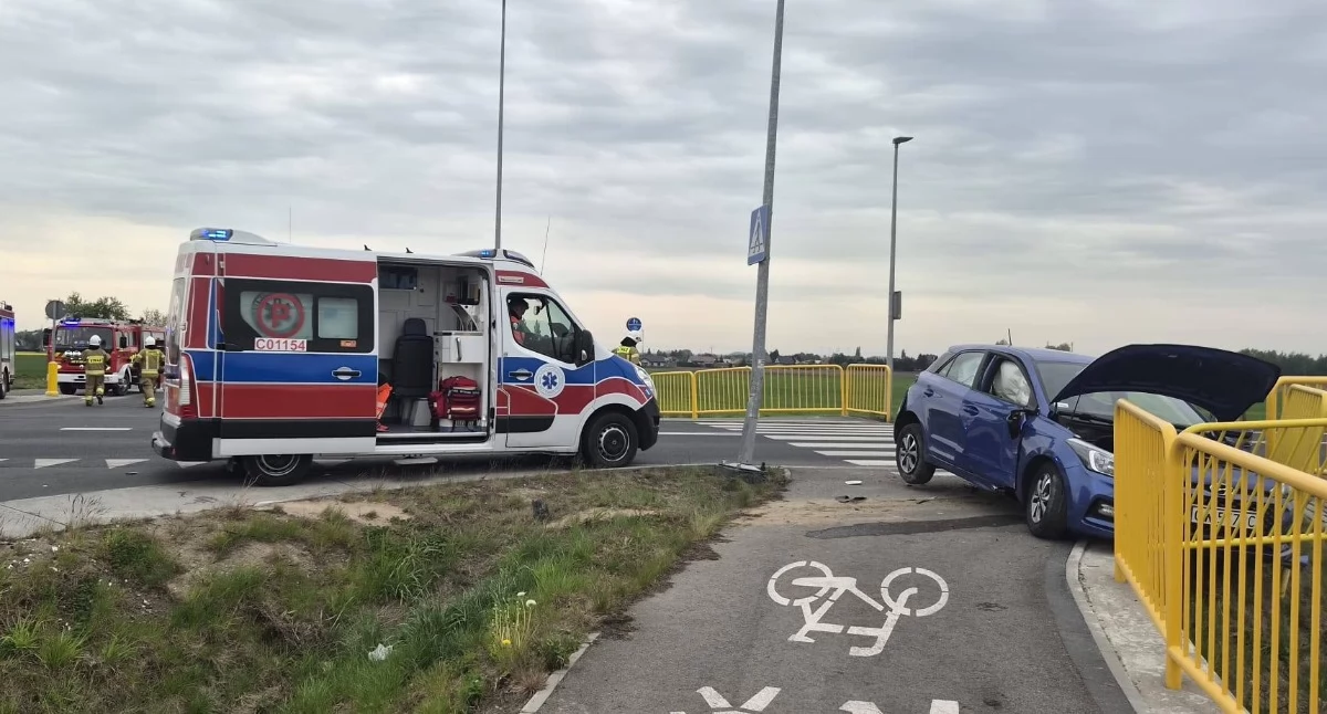 Zderzenie aut na obwodnicy Lubrańca i interwencja służb 