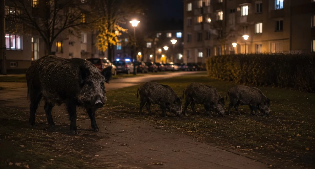Nocne wizyty dzików we Włocławku coraz bardziej uciążliwe