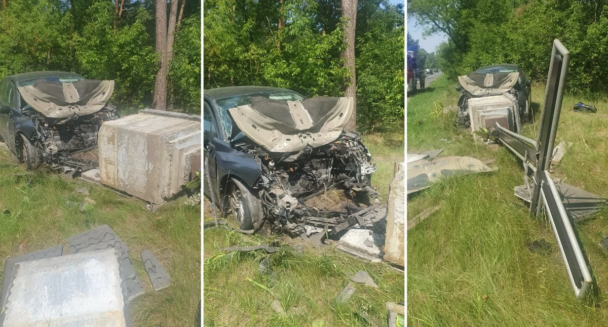 Wypadek na DK91 między Włocławkiem a Kowalem. Samochód uderzył w przydrożną figurkę