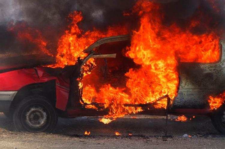 Pożar samochodu osobowego w Gminie Choceń