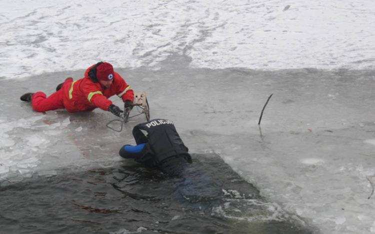 Służby ratunkowe w akcji: Wpadł do przerębla. Na szczęście … 