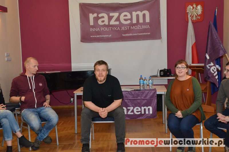 Spotkanie Partii Razem z Adrianem Zandbergiem we Włocławku