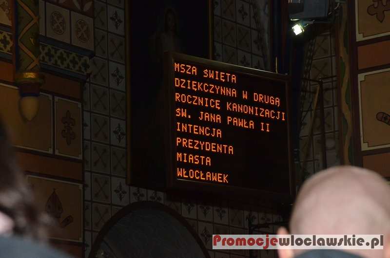 Msza dziękczynna we Włocławku w rocznicę kanonizacji Jana Pawła II