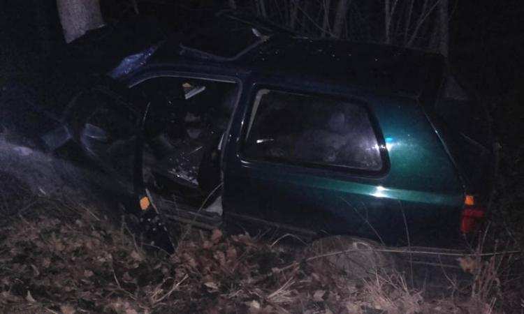 Pijany 41-latek wpadł do rowu i uderzył w drzewo