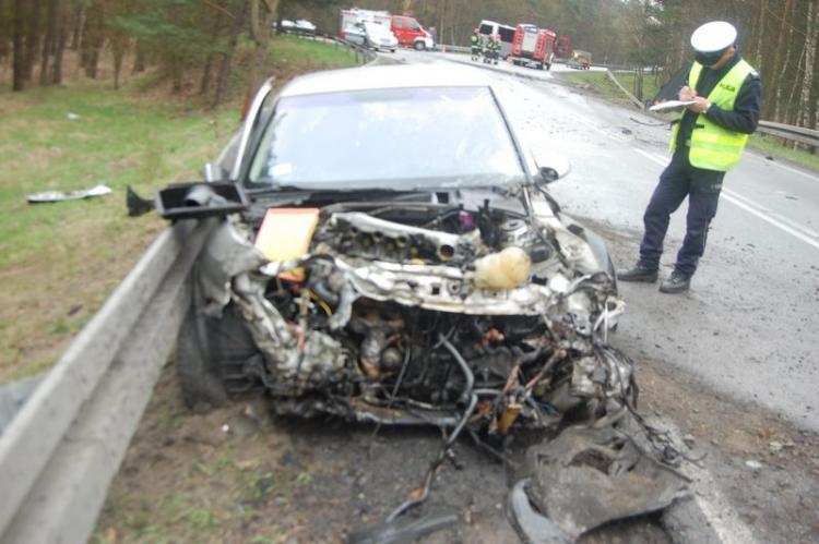 Wypadek TIR-a i opla na DK62 do Brześcia Kujawskiego [FOTO]