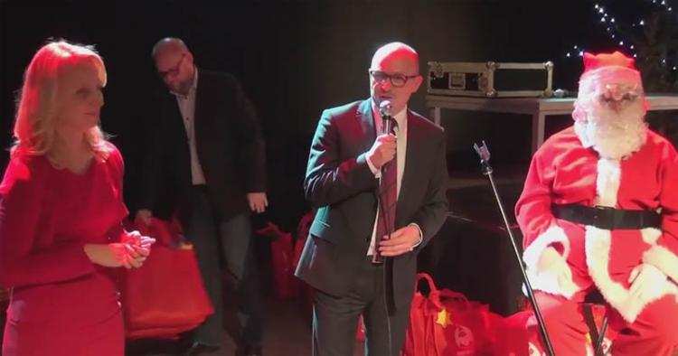 Prezydent Marek Wojtkowski na spotkaniu z Mikołajem [VIDEO]
