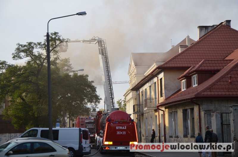 Groźny pożar przy ul. Łęgskiej we Włocławku