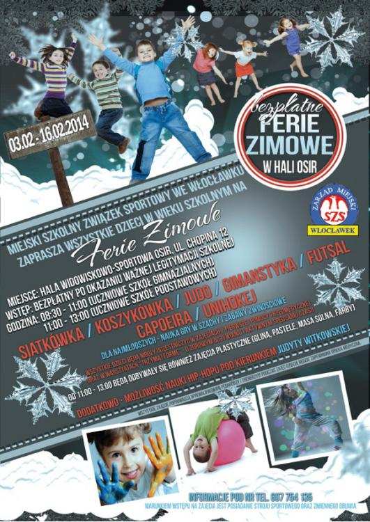 Ferie zimowe 2014 we Włocławku na sportowo.