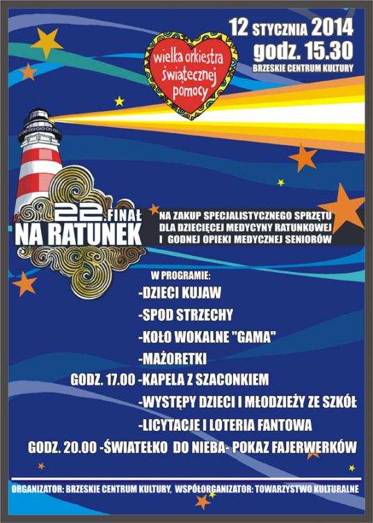 WOŚP 2014 w Brześciu Kujawskim. Kto zagra? [PROGRAM FINAŁU]