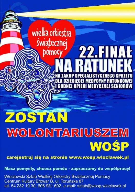 XXII Finał WOŚP we Włocławku. Zostań wolontariuszem !!!