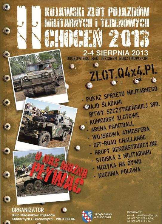 II Zlot Pojazdów Militarnych i Terenowych - Choceń 2013. Wybierz się koniecznie!!!