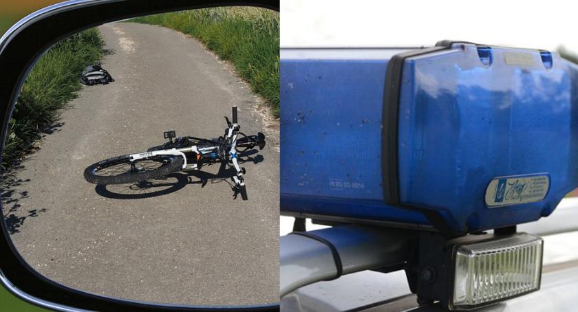 Wypadek w Gminie Włocławek. Rowerzysta przewieziony do szpitala