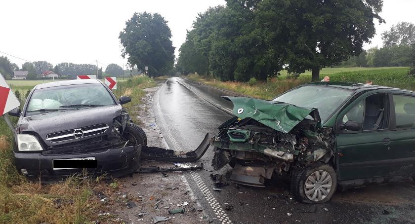 Wypadek w Borzyminie. Czołowe zderzenie samochodów. Cztery osoby trafiły do szpitala [FOTO]