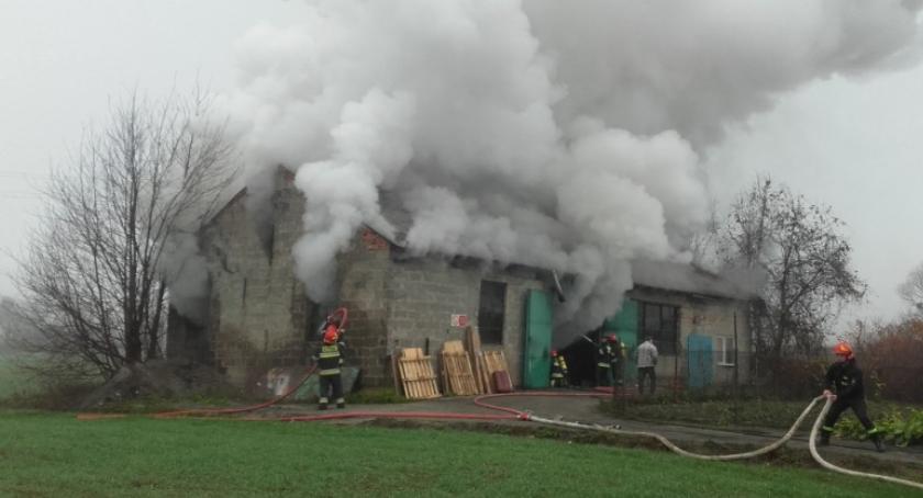 Pożar malarni w Rusinowie w Gminie Rypin. Strażacy użyli sprzętu termowizyjnego