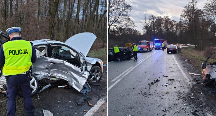 Wypadek na drodze DK62 Włocławek – Brześć w Józefowie. 5 osób w szpitalu [FOTO]