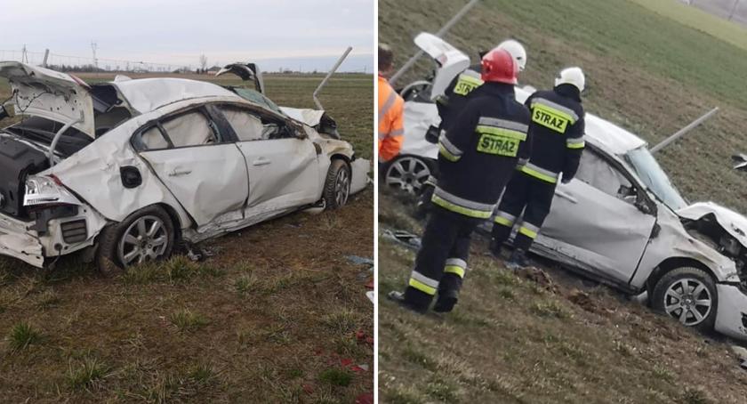 Volvo dachowało na autostradzie A1 w Gminie Lubanie [FOTO]