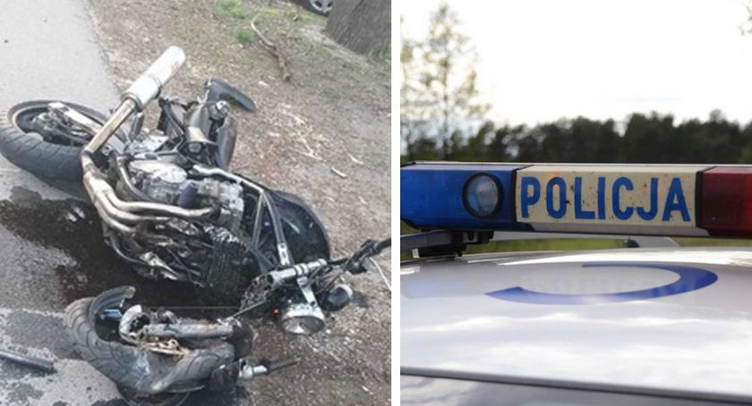 34-letni motocyklista wjechał w ogrodzenie. Został przewieziony do szpitala