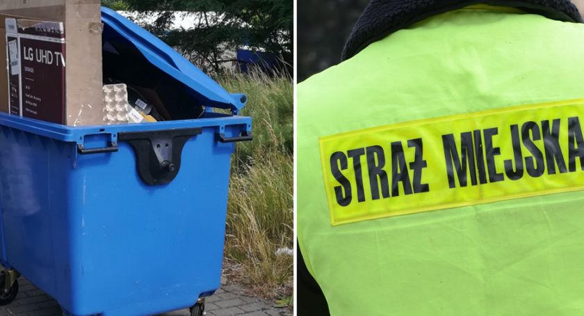 2 mężczyzn pchało pojemnik na odpady ulicami Włocławka. Zareagowały odpowiednie służby