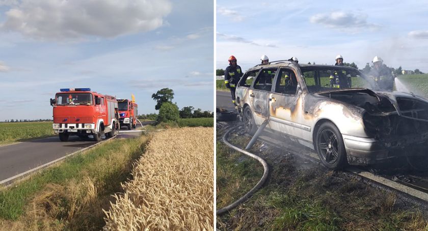 Pożar samochodu osobowego w Olganowie w Gminie Choceń