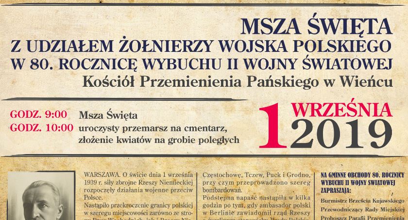 80 rocznica wybuchu II Wojny Światowej w Gminie Brześć Kujawski w Wieńcu