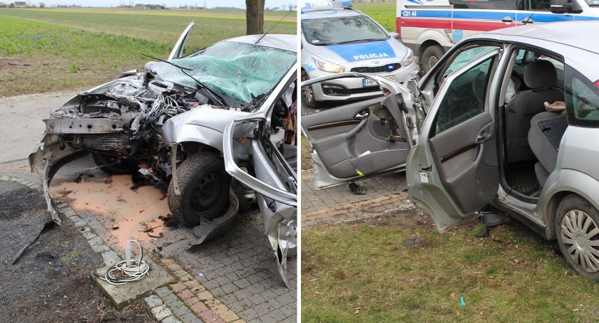Wypadek w Kąkowej Woli w Gminie Brześć Kujawski. Kobieta uderzyła w drzewo 