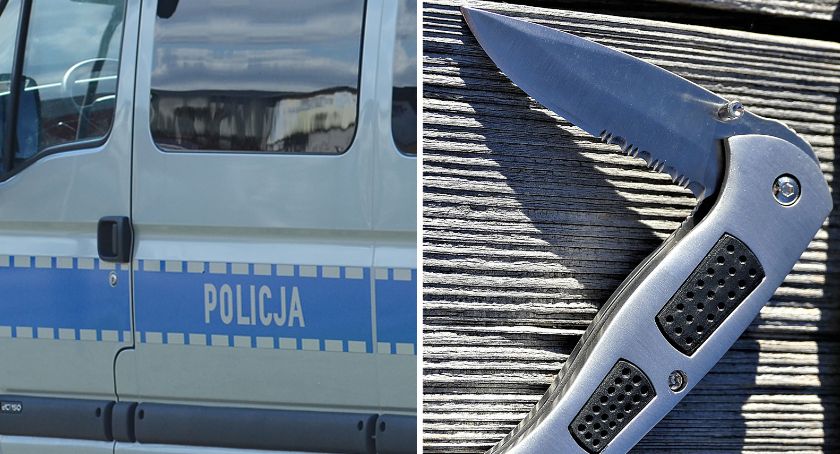 Z nożem do własnej matki. Kopał i opluwał funkcjonariuszy policji