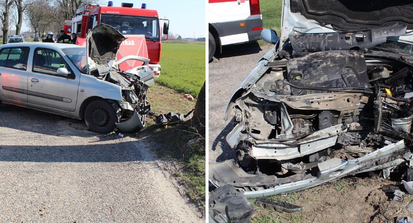 Tragiczny wypadek w Gminie Lubraniec. Renault uderzyło w drzewo [ZDJĘCIA]