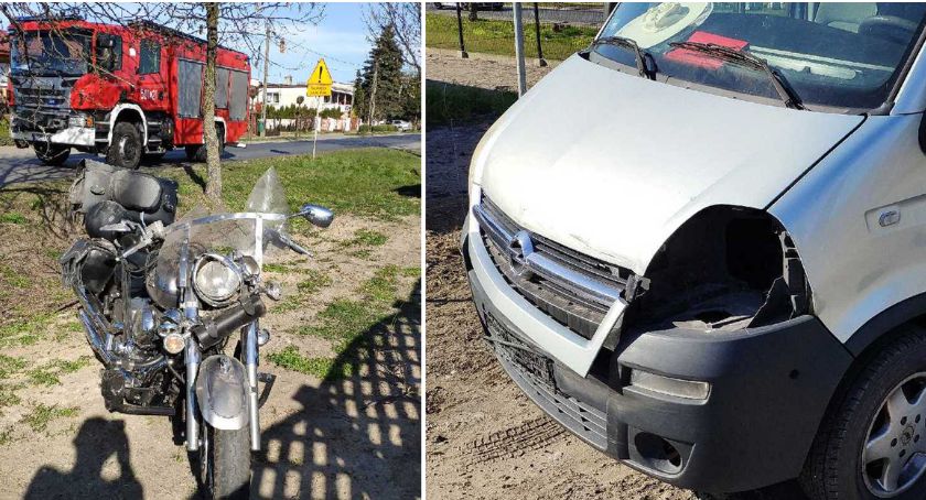 Zderzenie busa z motocyklem w regionie. Motocyklista trafił do szpitala [ZDJĘCIA]