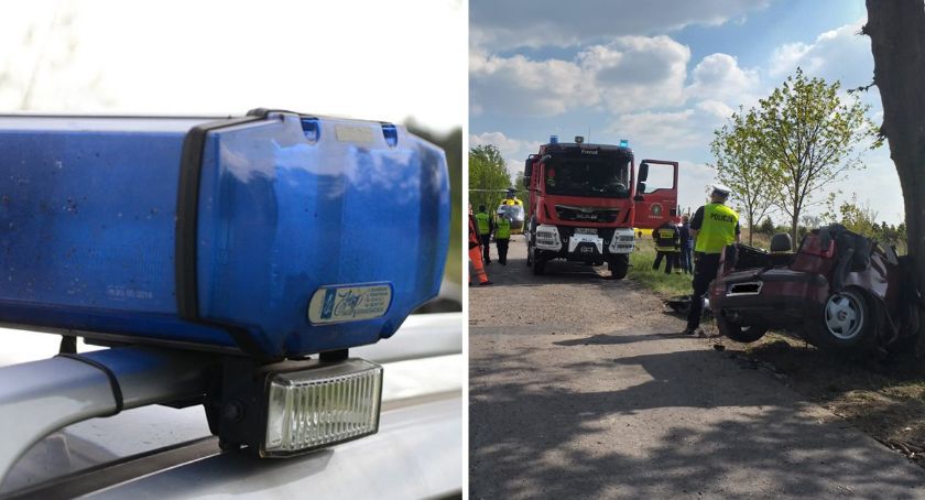 Tragiczny wypadek w regionie. Zginęło dwóch 24-latków. Śmigłowcem zabrana trzecia osoba