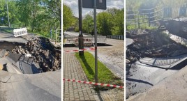 Zawalił się most we Włocławku. Katastrofa budowlana na rzece Zgłowiączce na ul. Wysokiej [ZDJĘCIA] 