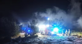 Pożar pod Włocławkiem. Służby w akcji