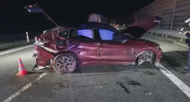 BMW rozbite na A1 w Gminie Lubanie. Interweniowały służby