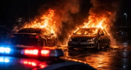 Pożar na parkingu we Włocławku. Płonęły dwa auta, po&hellip;