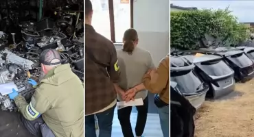 W warsztacie były części z kradzionych pojazdów. 48 latek usłyszał 110 zarzutów VIDEO